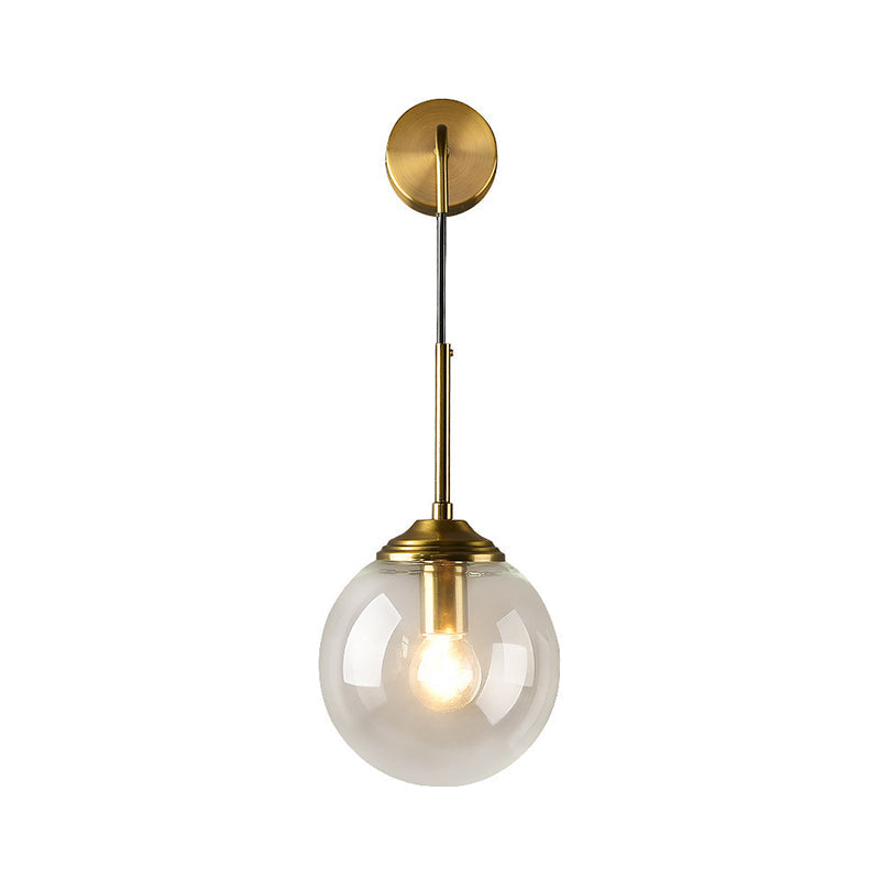Globe Glas Wandmontage Lichtarmatur Zeitgenössisch 1 Kopf Gold Wandbeleuchtung für Schlafzimmer | Brehn