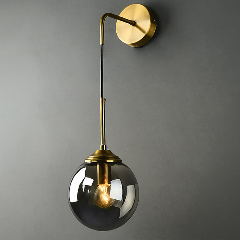 Globe Glas Wandmontage Lichtarmatur Zeitgenössisch 1 Kopf Gold Wandbeleuchtung für Schlafzimmer | Brehn