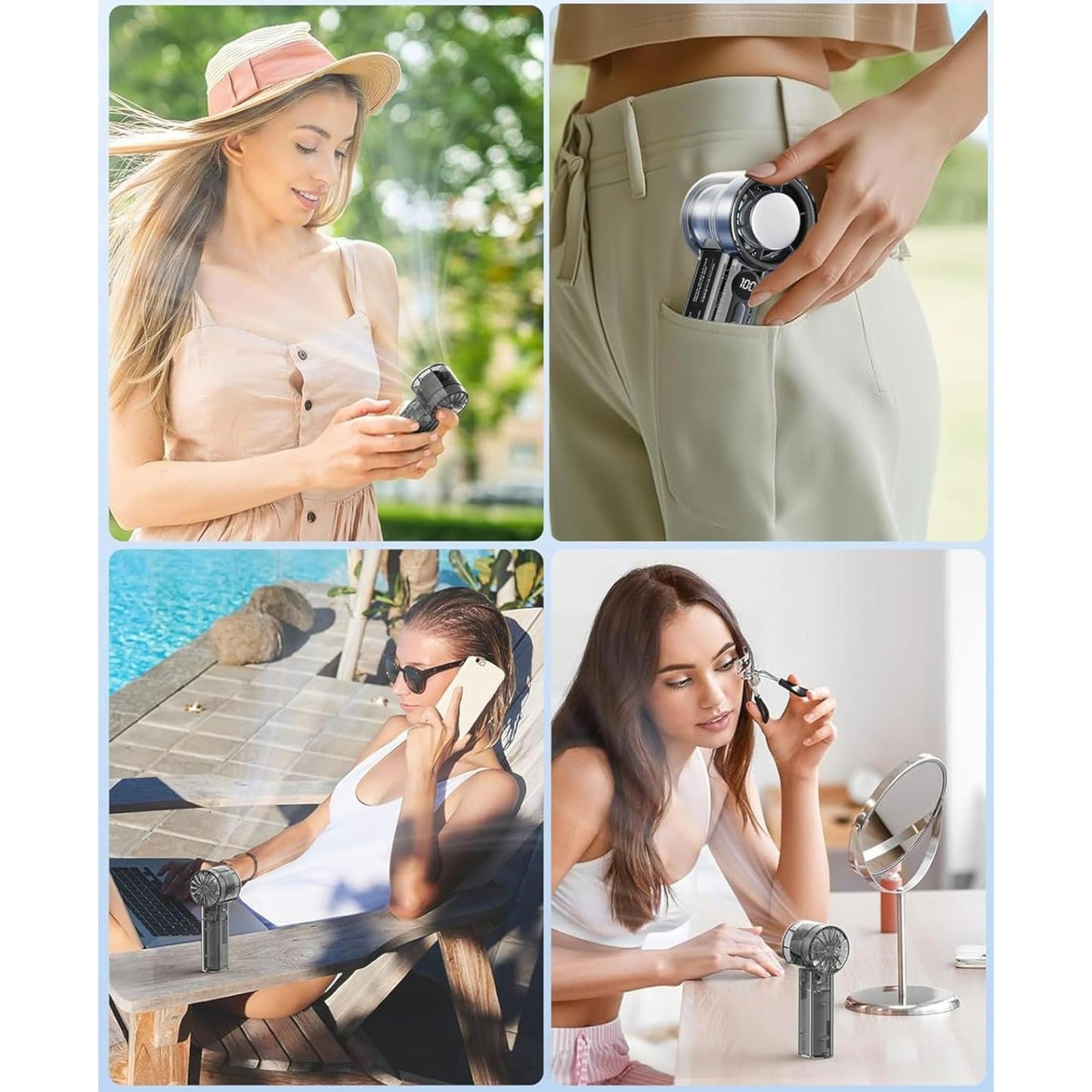 Wiederaufladbarer Handventilator mit LED-Digitalanzeige – 3000mAh | Brehn