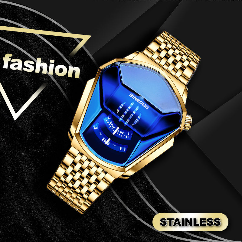 Herren-Quarzuhr im Diamant-Stil