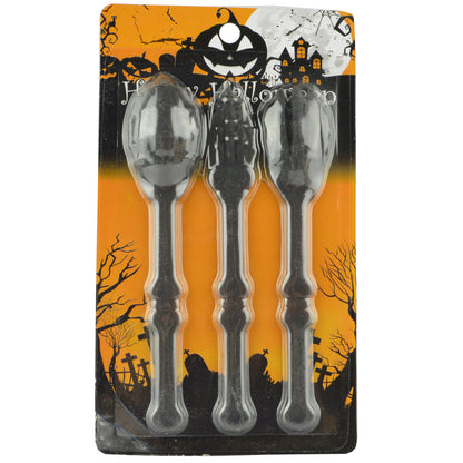 Halloween-Besteck-Set aus flexiblem Kunststoff mit Skeletthand-Design