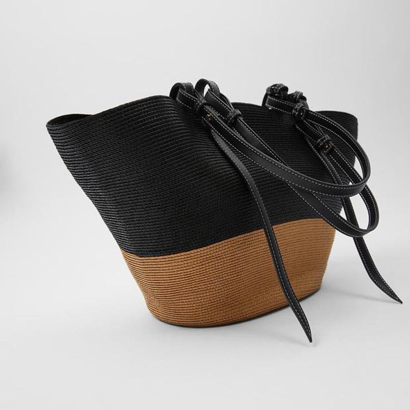 Großzügige Korbtasche mit Eleganten Lederakzenten Brehn