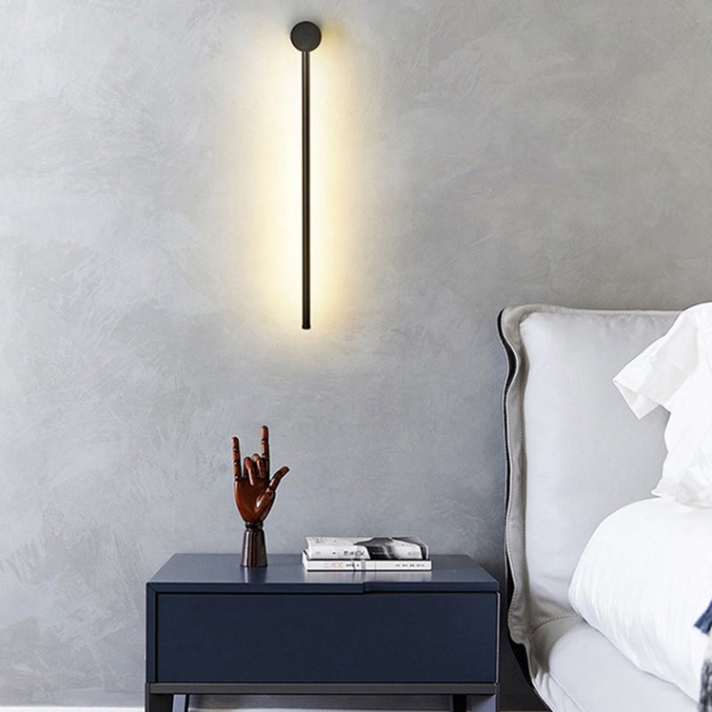 Schlanke Röhrenförmige Wandlampe Moderne Metall Wohnzimmer LED Wandleuchte | Brehn