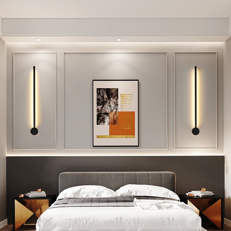 Schlanke Röhrenförmige Wandlampe Moderne Metall Wohnzimmer LED Wandleuchte | Brehn