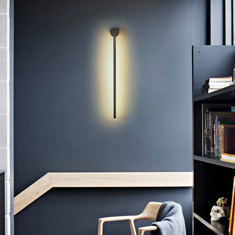 Schlanke Röhrenförmige Wandlampe Moderne Metall Wohnzimmer LED Wandleuchte | Brehn