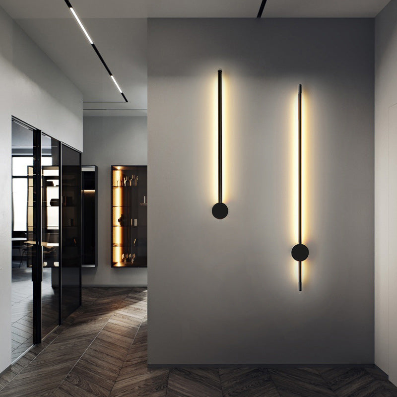 Schlanke Röhrenförmige Wandlampe Moderne Metall Wohnzimmer LED Wandleuchte | Brehn
