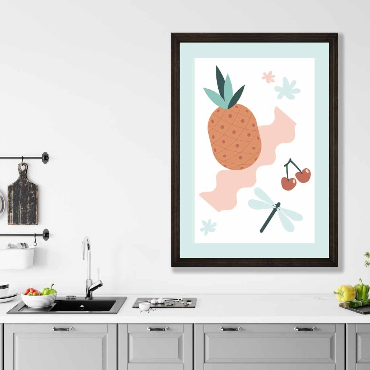 Boho-Küchenposter in Pastellrosa und Blau Nr. 2