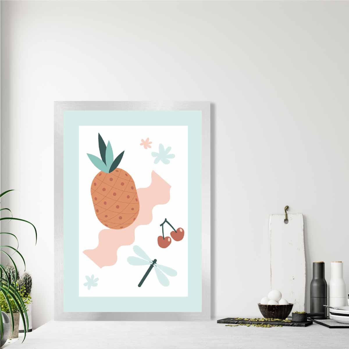 Boho-Küchenposter in Pastellrosa und Blau Nr. 2