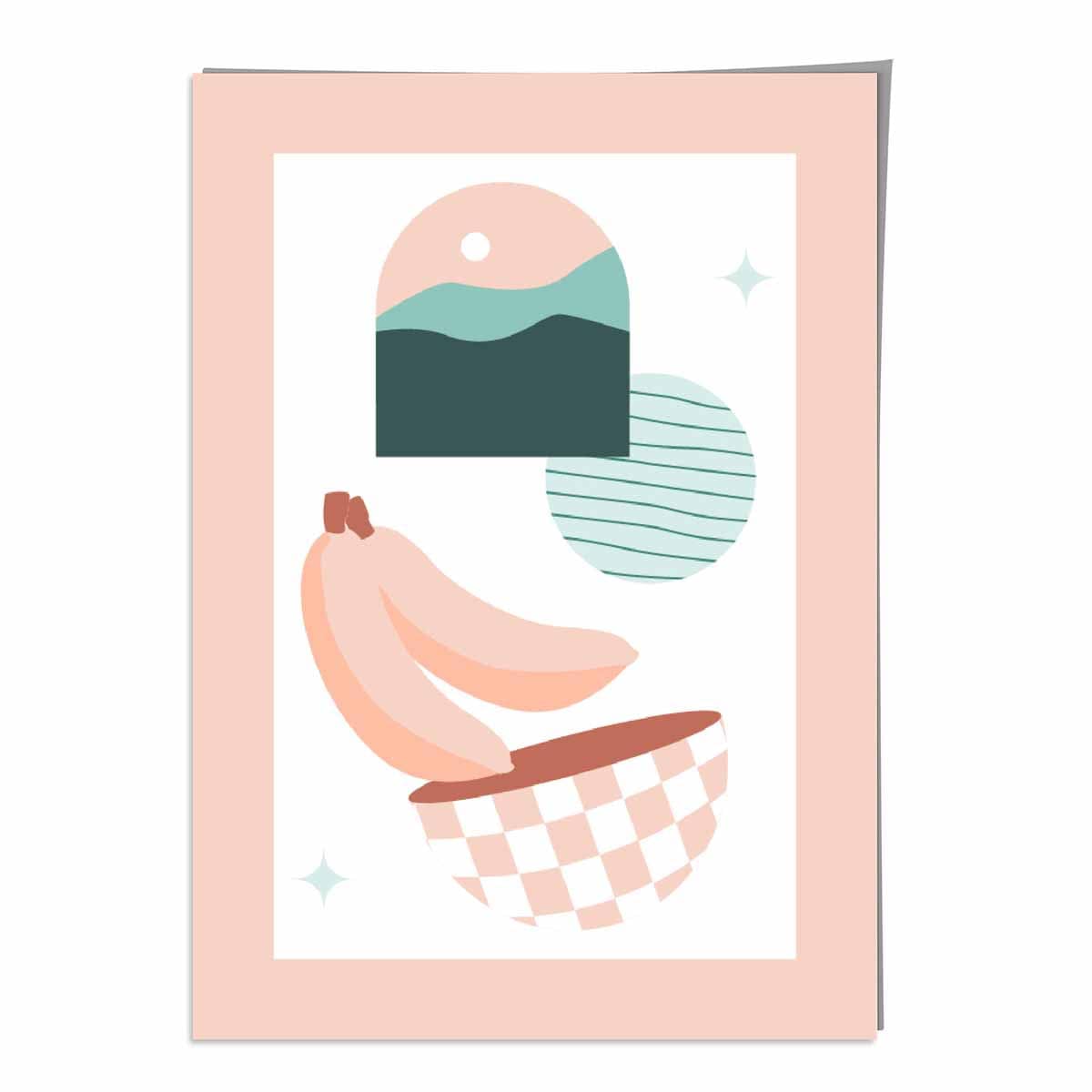 Boho-Küchenposter in Pastellrosa und Blau Nr. 3