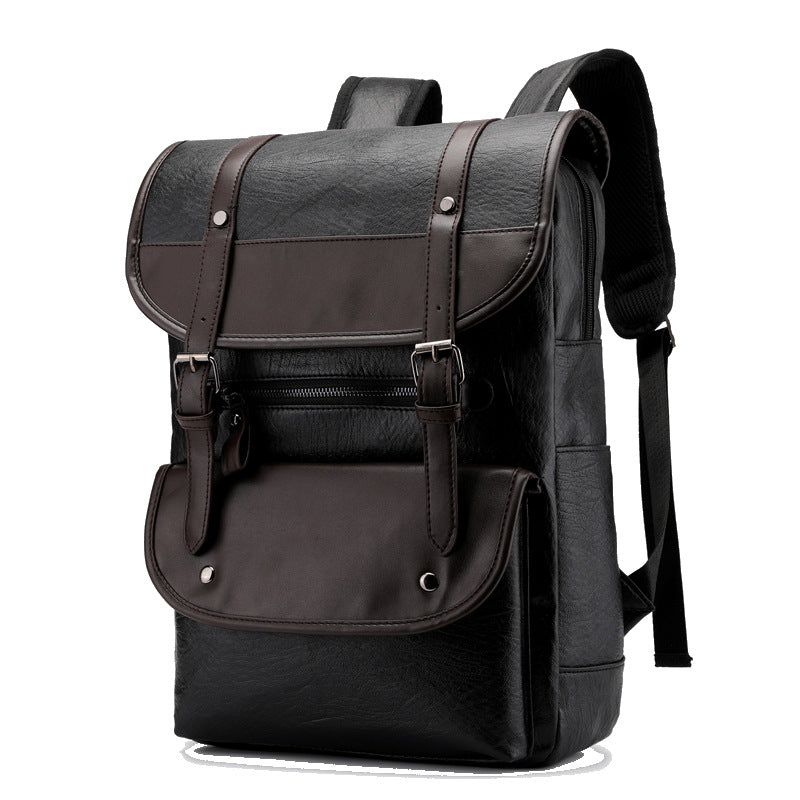 Vintage Stil Leder Rucksack Brehn