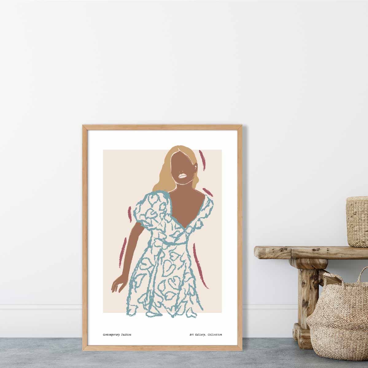 Poster Nr. 2: Zeitgenössische Modeskizze einer Frau