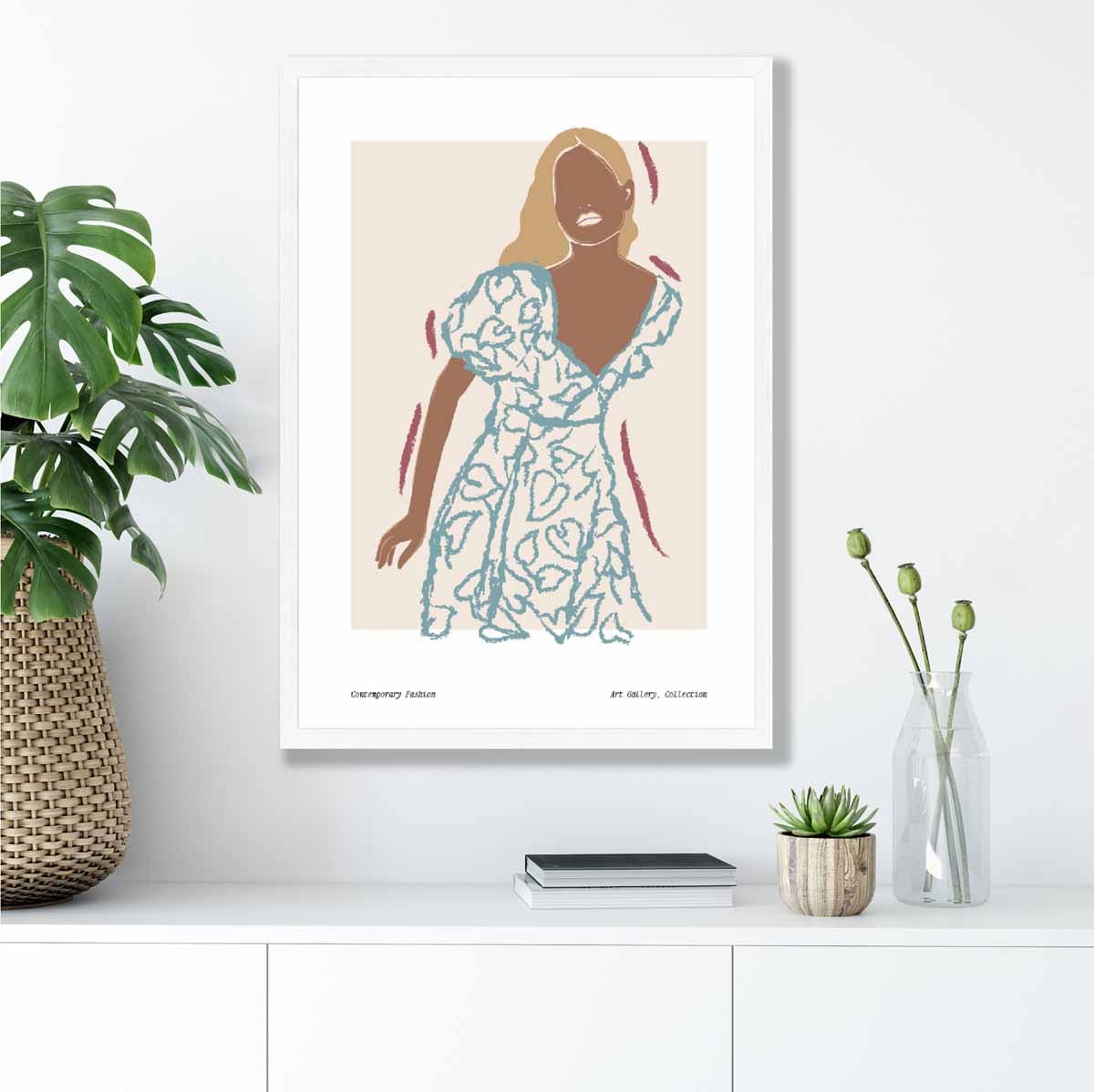Poster Nr. 2: Zeitgenössische Modeskizze einer Frau