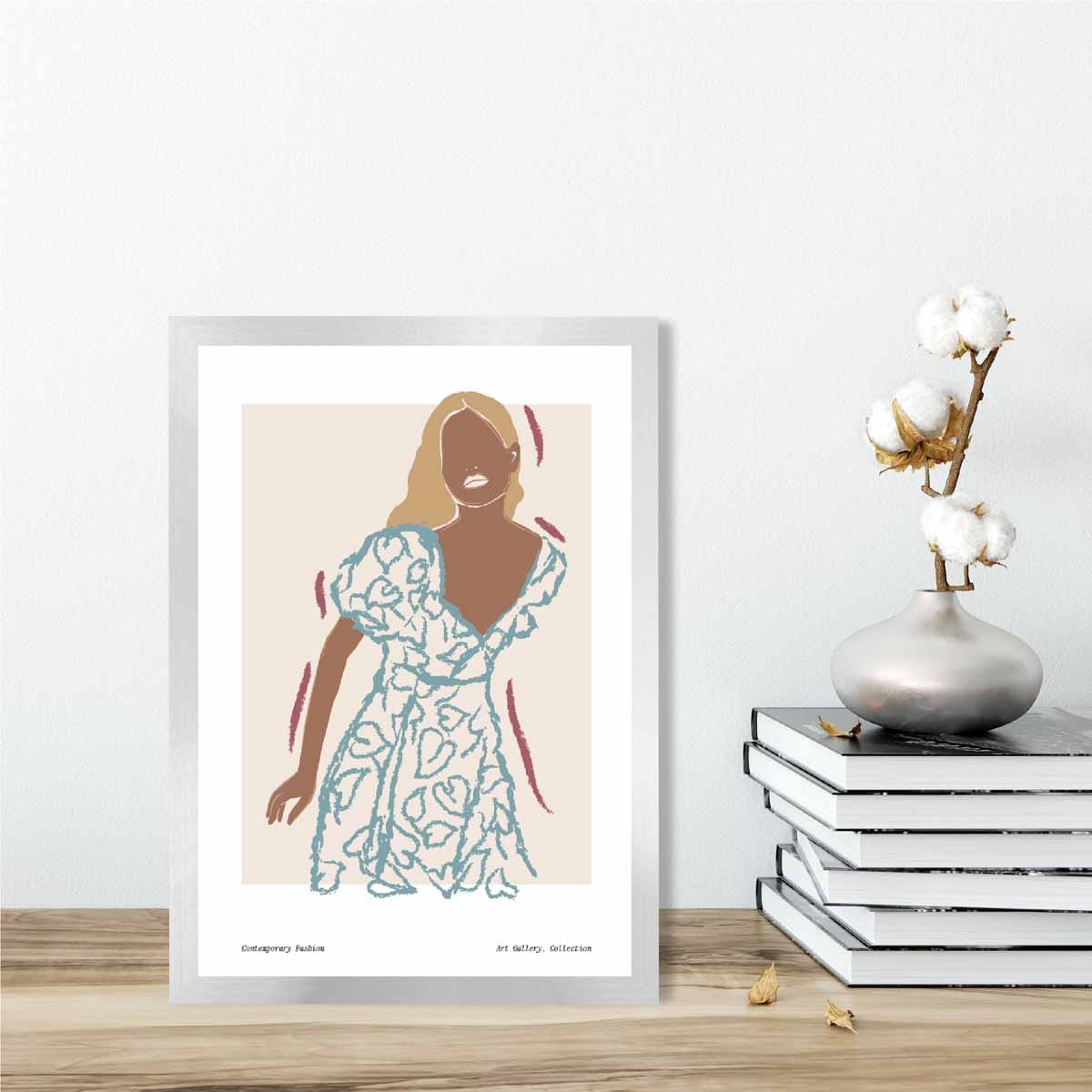 Poster Nr. 2: Zeitgenössische Modeskizze einer Frau