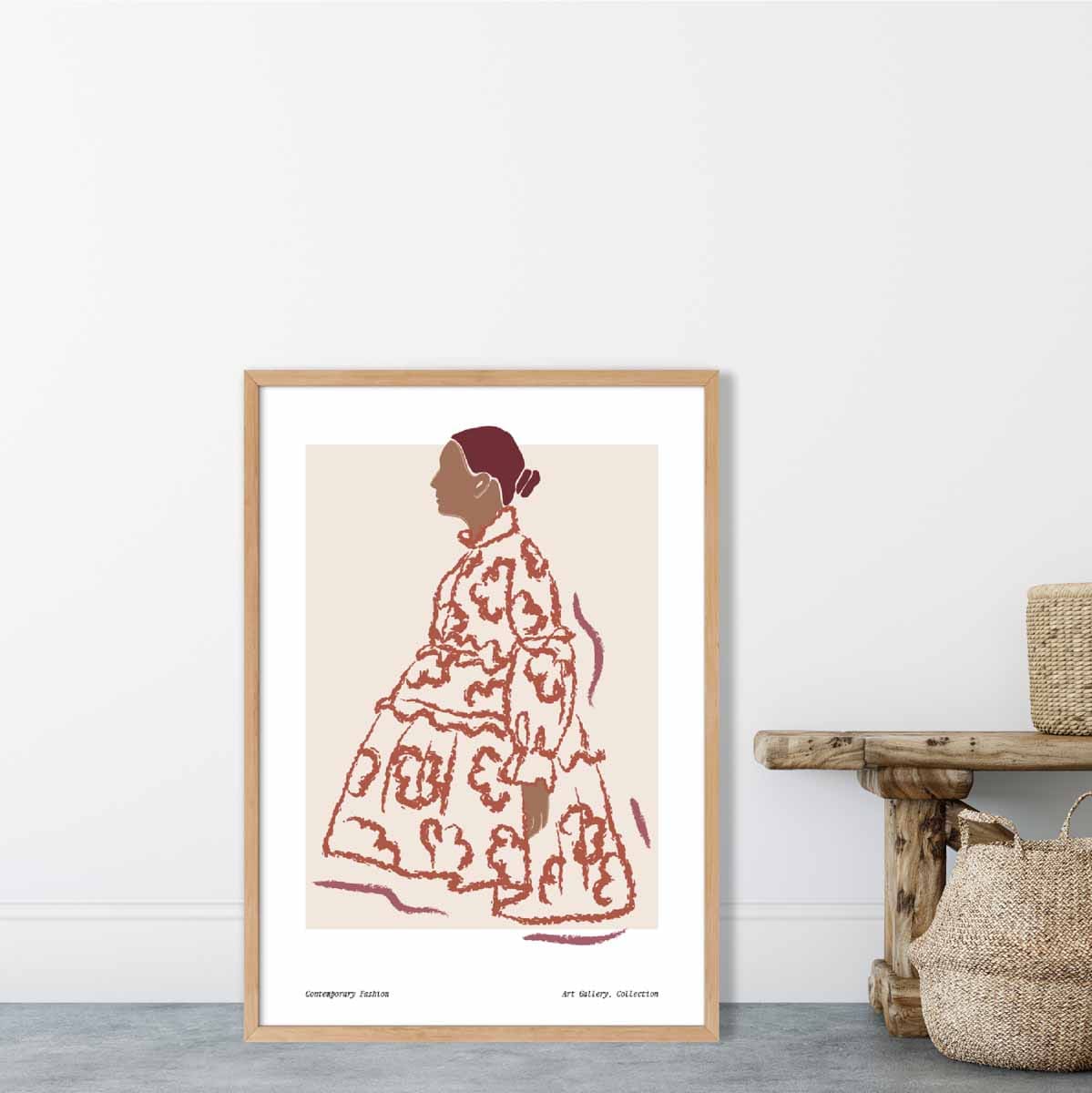 Zeitgenössisches Mode-Skizzenposter für Frauen Nr. 3