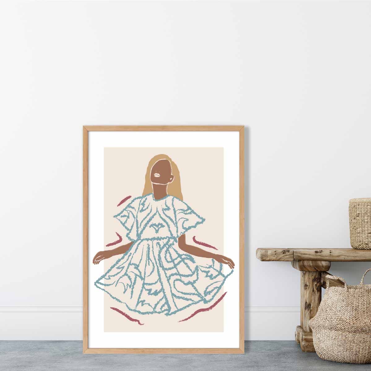 Zeitgenössisches Mode-Skizzenposter für Frauen Nr. 6