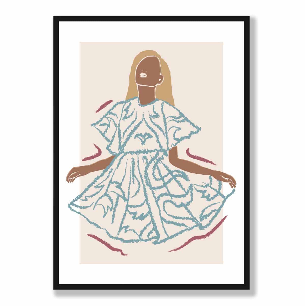 Zeitgenössisches Mode-Skizzenposter für Frauen Nr. 6
