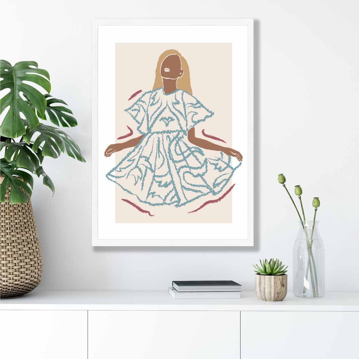Zeitgenössisches Mode-Skizzenposter für Frauen Nr. 6