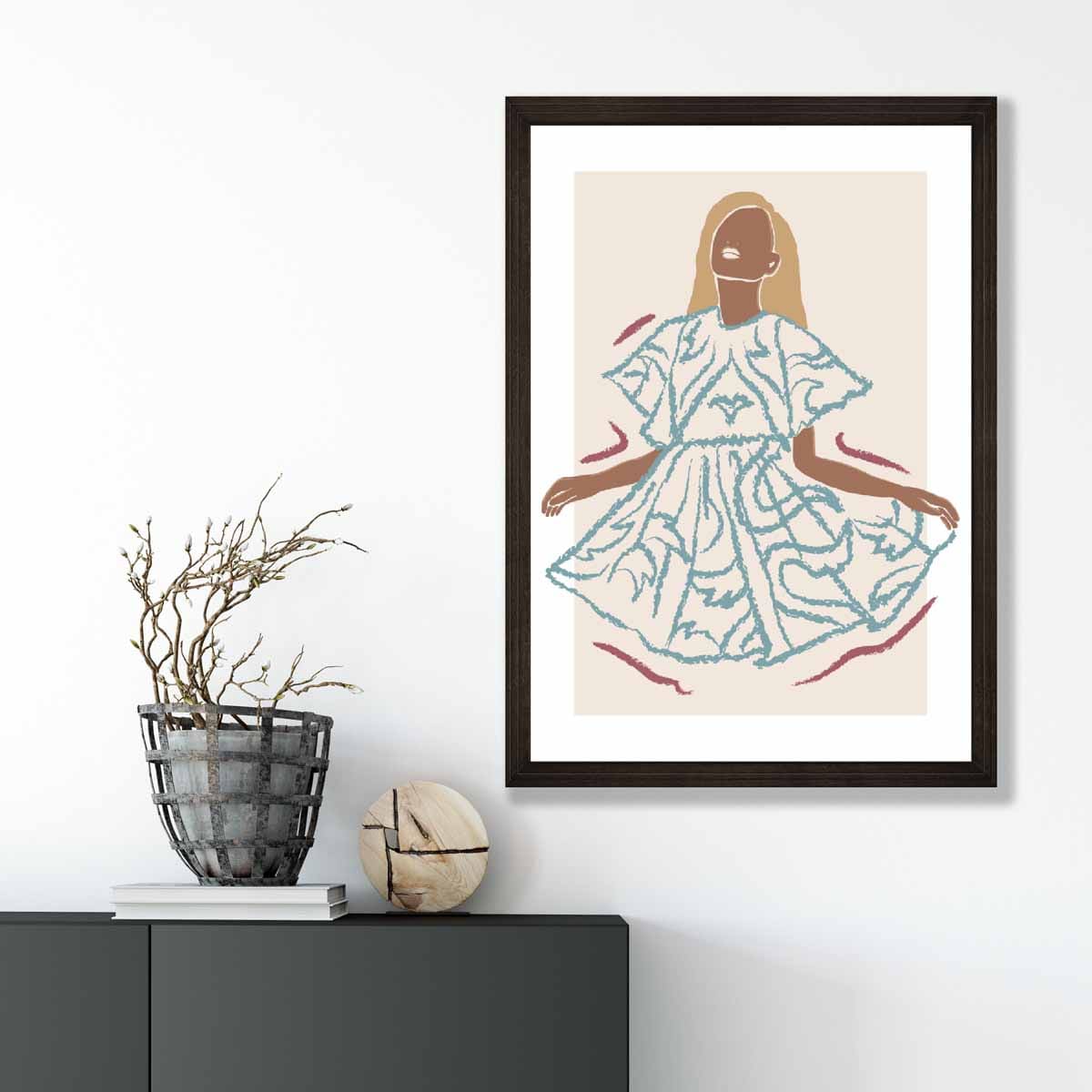 Zeitgenössisches Mode-Skizzenposter für Frauen Nr. 6