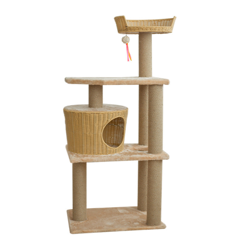 Katzenmöbel-Stamm mit natürlichen Rattan-Elementen Brehn