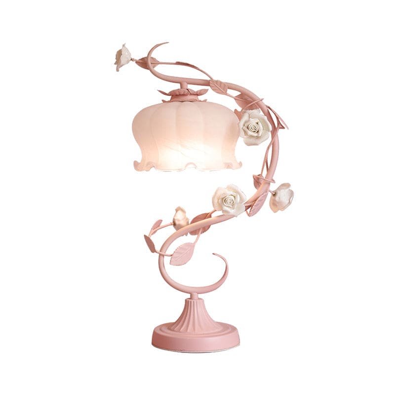 RoseLux – Handgefertigte Keramik-Rosen-Tabowlite-Lampe | Stimmungsbeleuchtung im Landhausstil