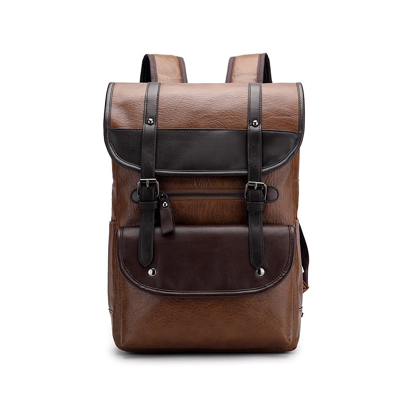 Vintage Stil Leder Rucksack Brehn