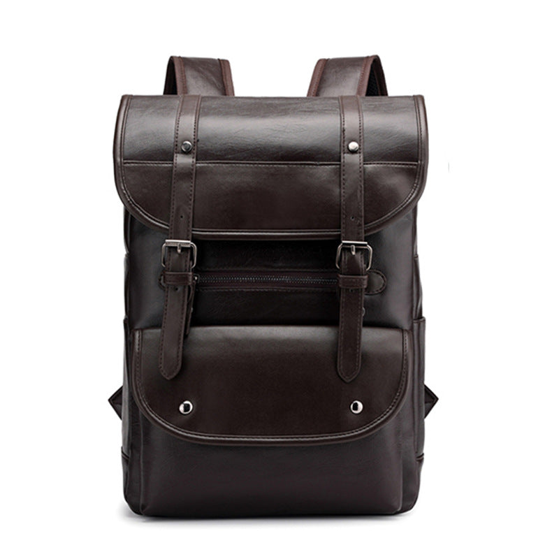 Vintage Stil Leder Rucksack Brehn