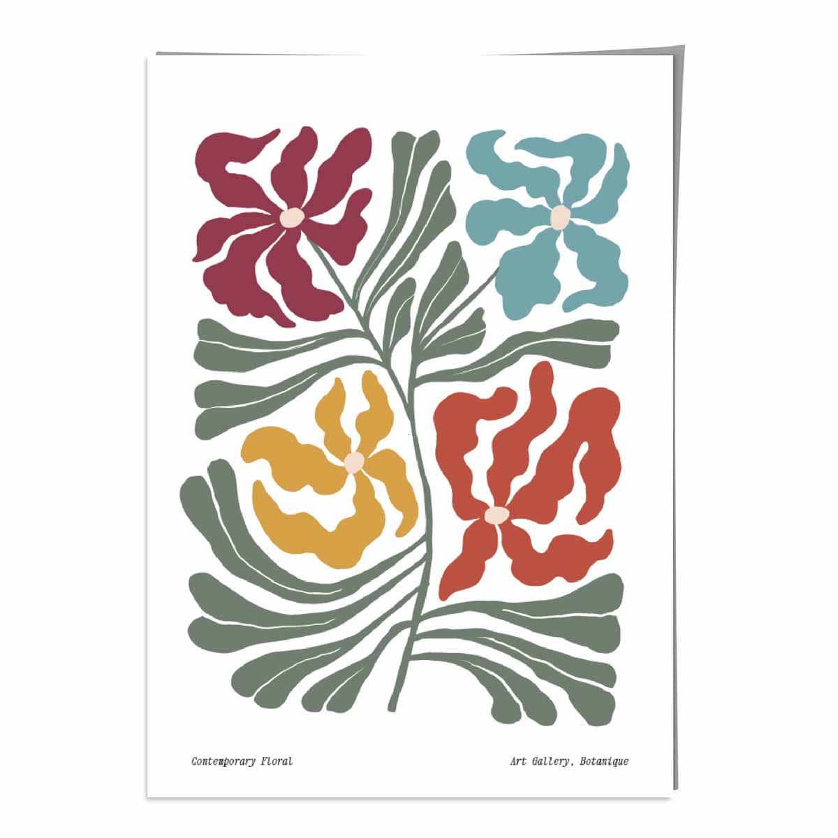 Zeitgenössisches Boho-Blumenposter Nr. 1 Botanisch