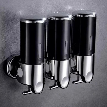 Wandseifenspender | SudsStation Badezimmer-Organizer | Edelstahl & ABS | 500 ml | Set mit 1–3 Stück