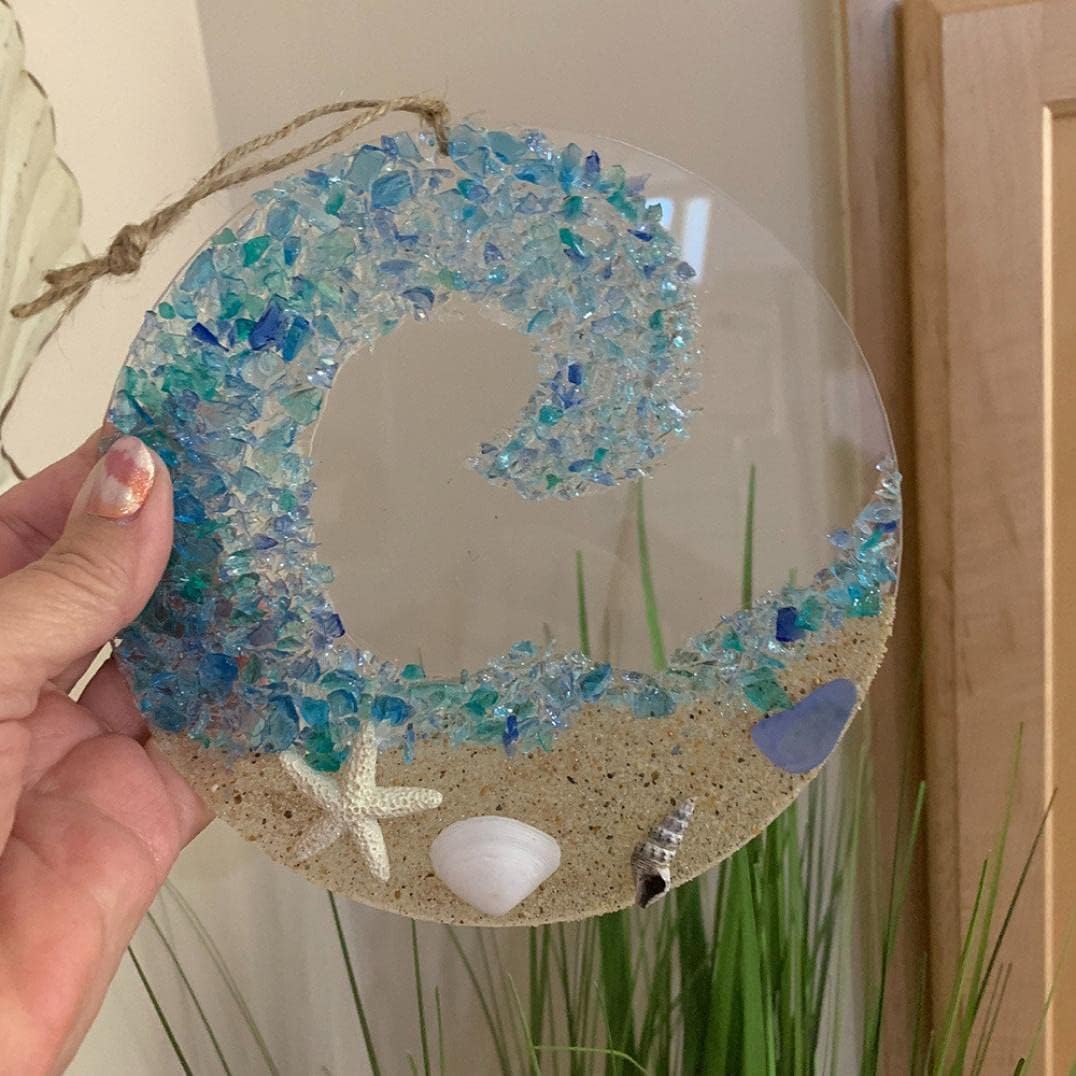 Sonnenfänger aus Treibglas – Strandornament aus brechenden Meereswellen