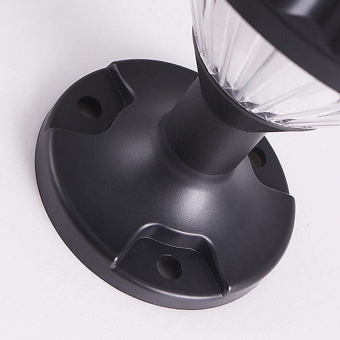Modernes schwarzes Solar-Druckguss-Aluminium-Glas-Außen-Patio-Wasserdicht-Säulen-Hochlicht | Brehn