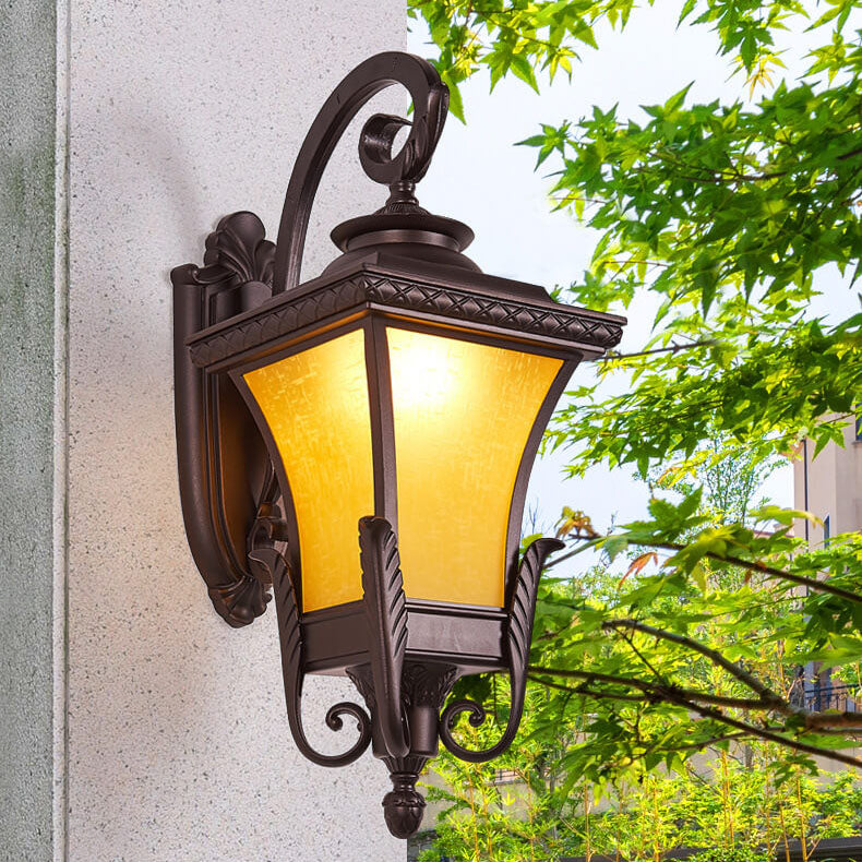 Europäischer Stil Retro Aluminium Wasserdicht Außen 1-Licht Wandlampe | Brehn