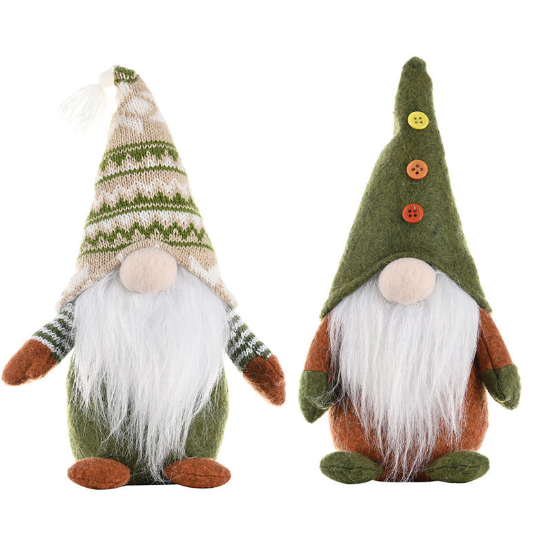 Brehn | Weihnachtsgrüne gesichtslose alte Mann-Elfenfigur