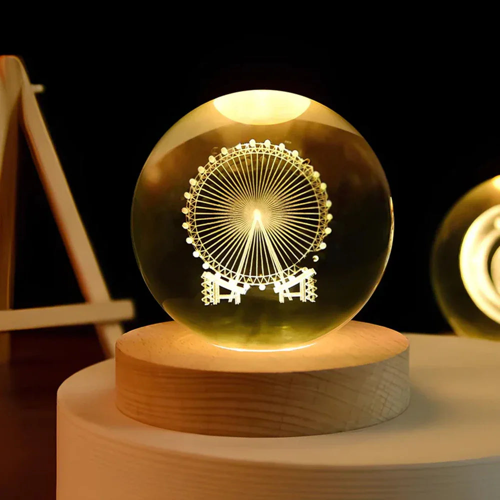 Brehn | LED-Nachtlicht mit 3D-Kristallkugel