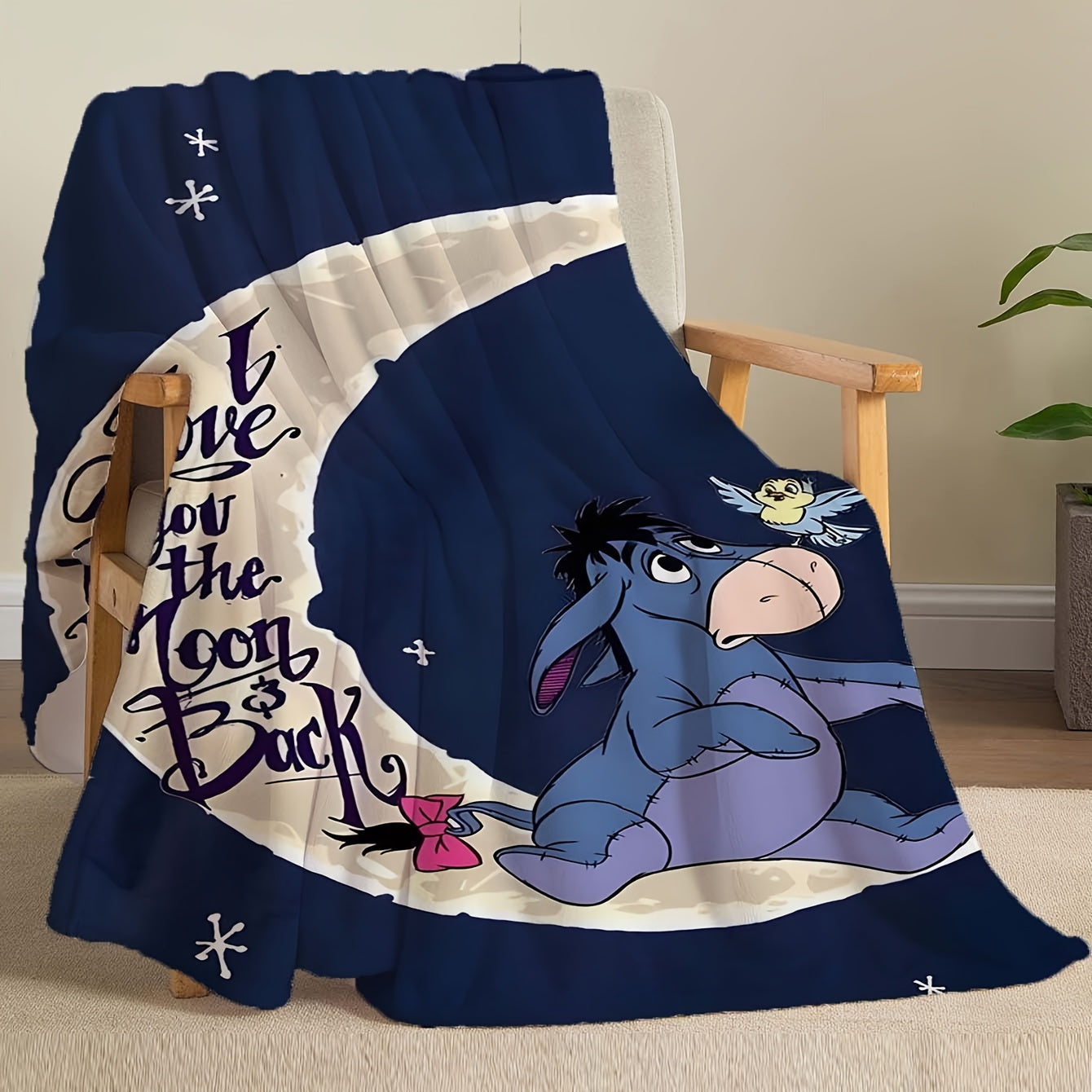 Weiche Fleecedecke mit Eeyore-Motiv – erhältlich in verschiedenen Größen für alle Jahreszeiten.