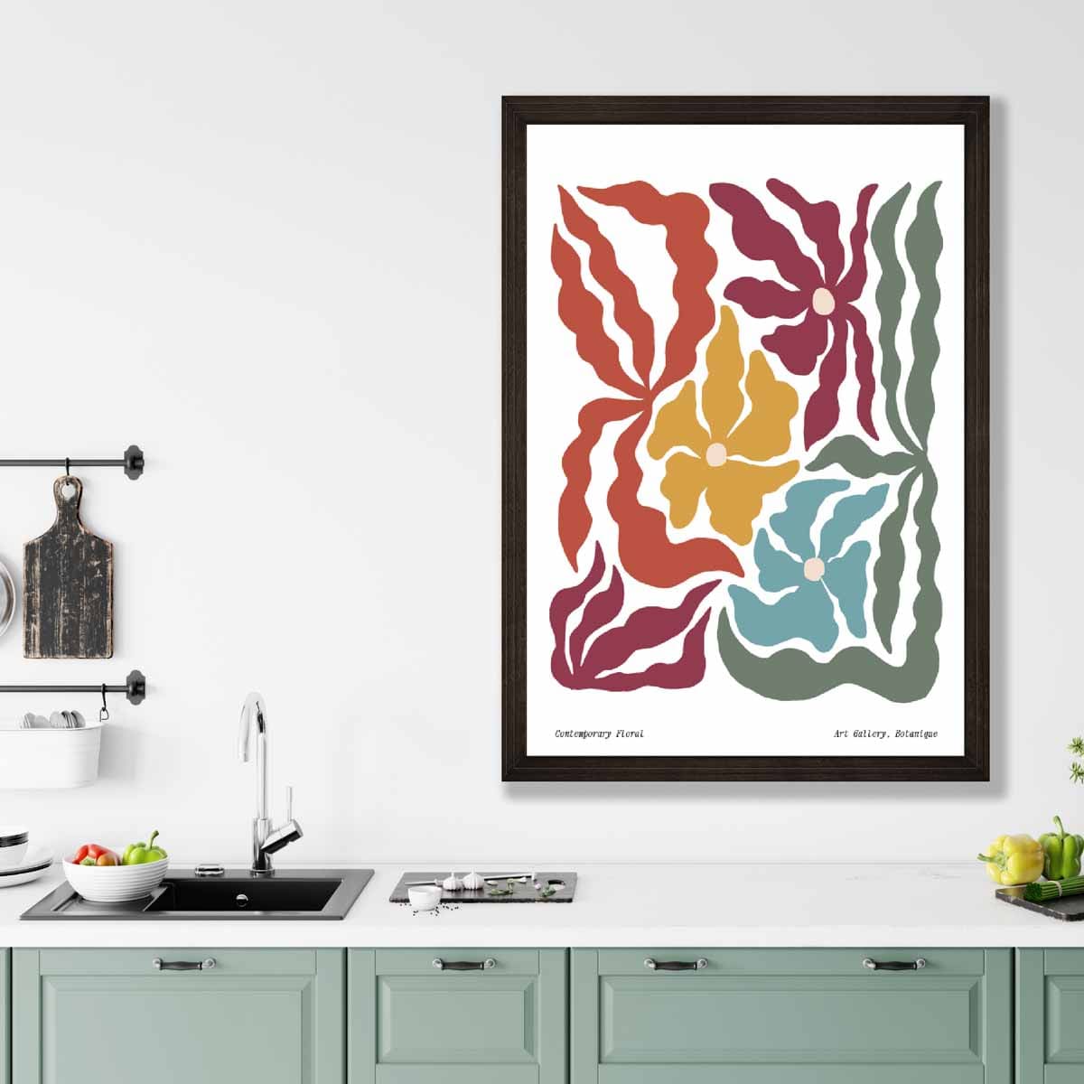 Zeitgenössisches Boho-Blumenposter Nr. 3 Botanik
