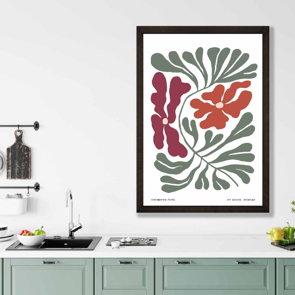 Zeitgenössisches Boho-Blumenposter Nr. 4 Botanisch
