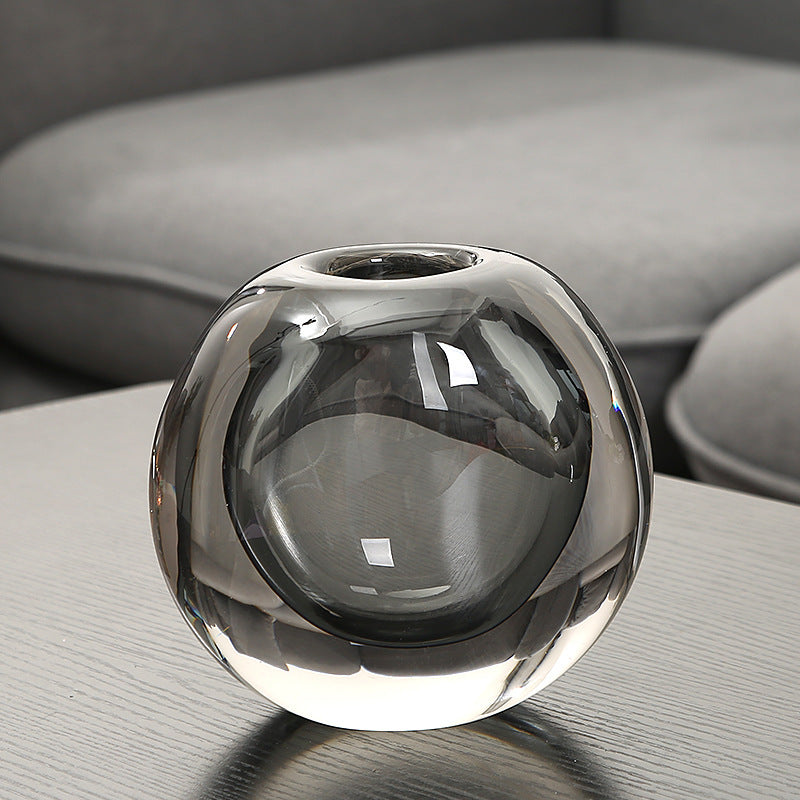 Handgefertigte solide Glas-Bud-Vase mit skulpturalem Hohlkern Brehn