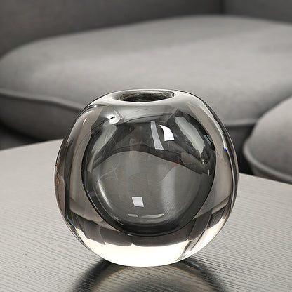 Handgefertigte solide Glas-Bud-Vase mit skulpturalem Hohlkern Brehn