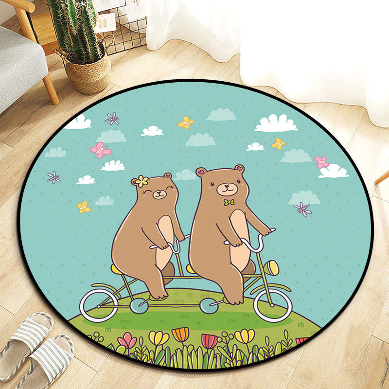 Brehn | Kawaii Princess Teppich Mehrfarbig Märchen Teppich Haustierfreundlich Fleckenresistent Rutschfester Rücken Teppich für Kinderzimmer