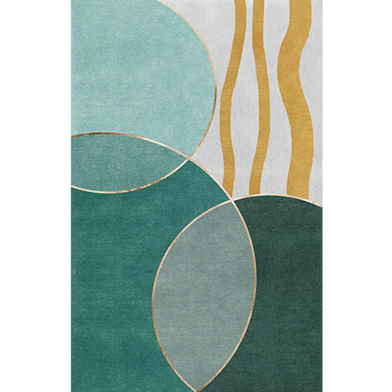 Brehn | Retro Abstract Line Art Teppich Mehrfarbiger Mid-Century Teppich Synthetik Waschbar Fleckenresistent Rutschfester Teppich für das Wohnzimmer