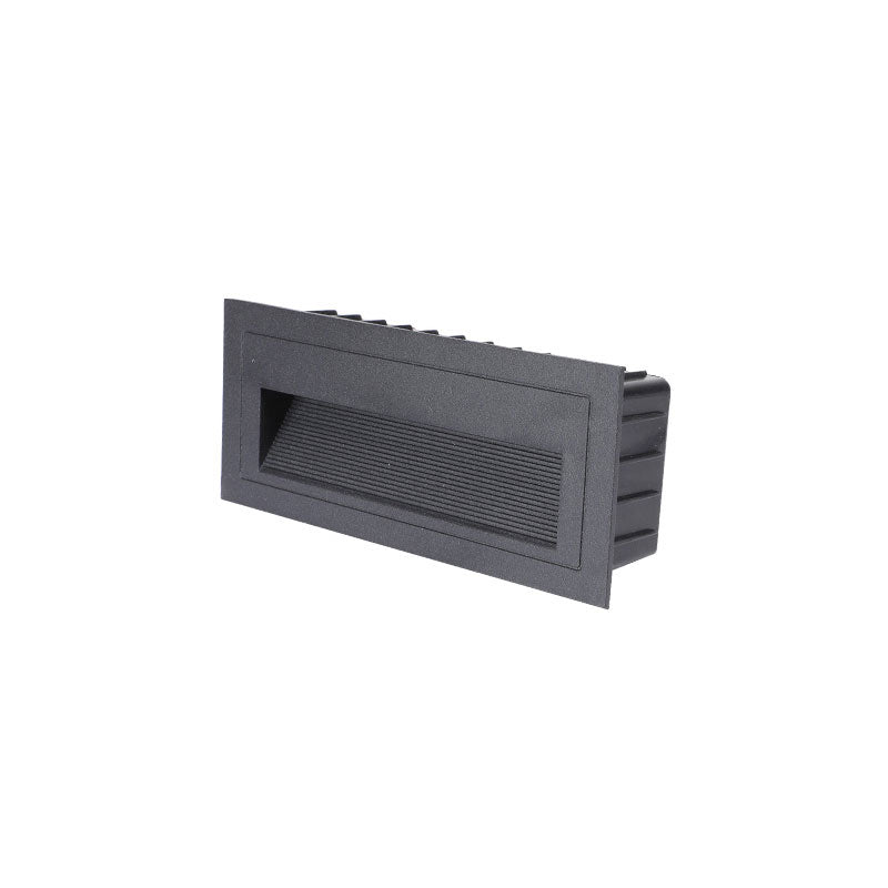 Aluminium viereckige eingelassene Wandlampe minimalistisch schwarze LED Fußlicht für Treppen | Brehn