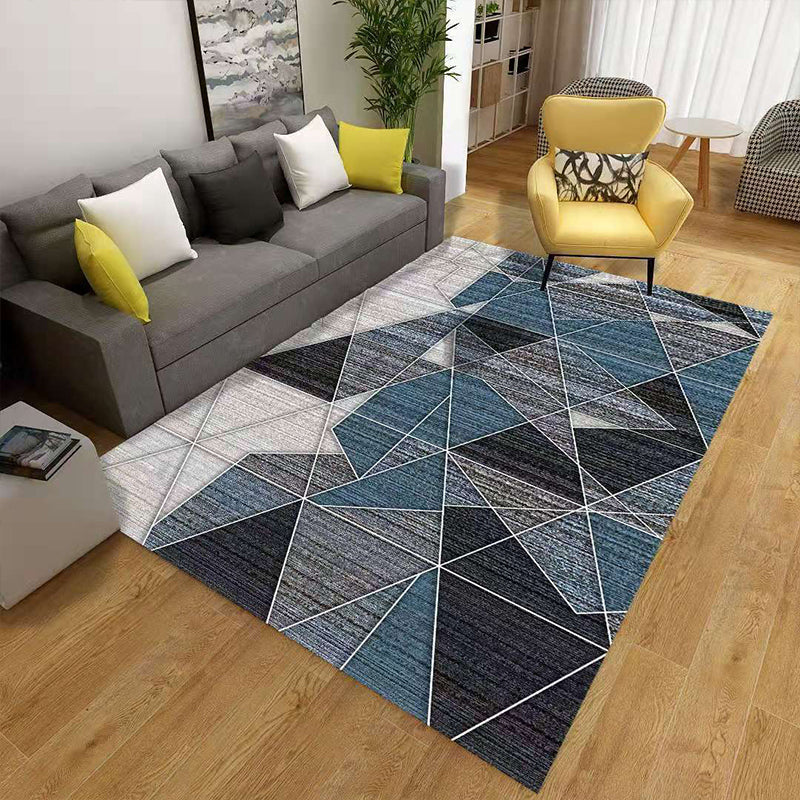 Minimalist 3D Geometrischer Teppich Mehrfarbiger Polypropylen Bereichsteppich Haustierfreundlich Rutschfest Maschinenwaschbarer Teppich für Große Räume