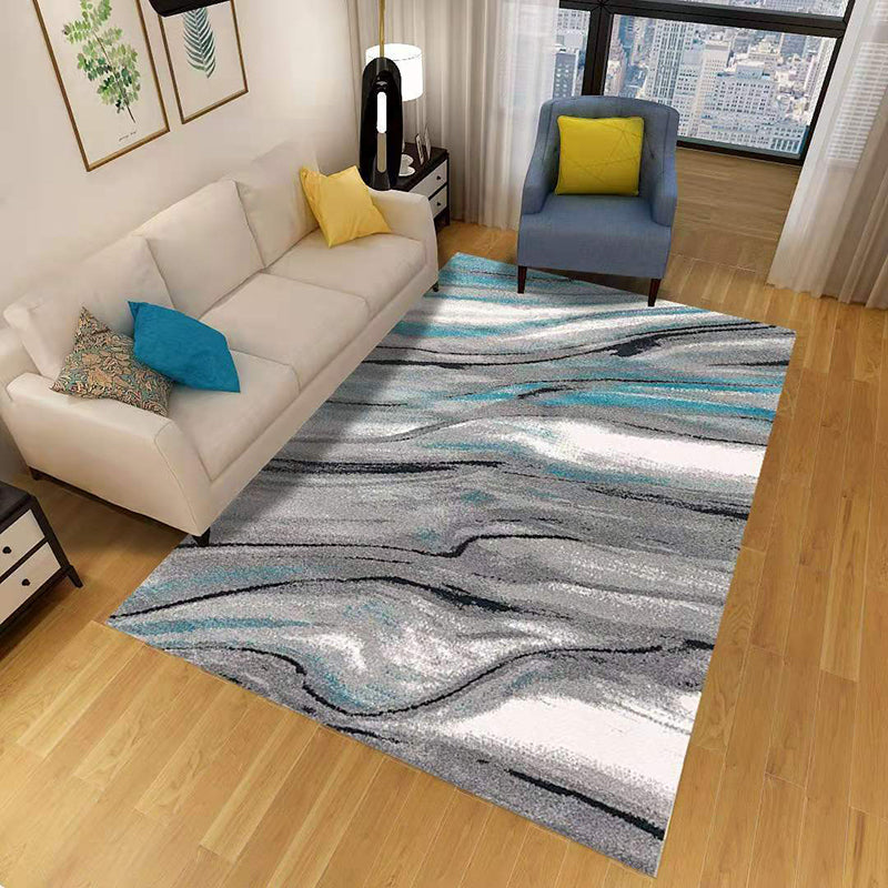 Minimalist 3D Geometrischer Teppich Mehrfarbiger Polypropylen Bereichsteppich Haustierfreundlich Rutschfest Maschinenwaschbarer Teppich für Große Räume