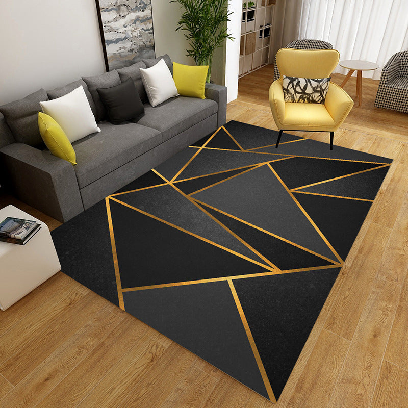 Brehn | Mehrfarbiger geometrischer Teppich aus Polypropylen, Nordic Teppich, maschinenwaschbar, fleckenresistent, rutschfester Teppich zur Heimdekoration