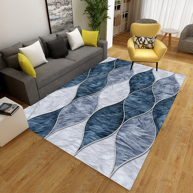 Brehn | Mehrfarbiger geometrischer Teppich aus Polypropylen, Nordic Teppich, maschinenwaschbar, fleckenresistent, rutschfester Teppich zur Heimdekoration