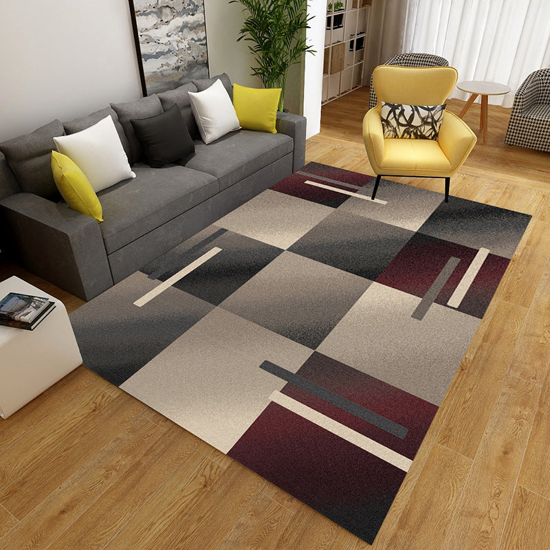 Brehn | Mehrfarbiger geometrischer Teppich aus Polypropylen, Nordic Teppich, maschinenwaschbar, fleckenresistent, rutschfester Teppich zur Heimdekoration