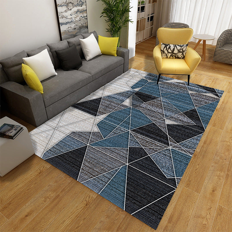 Brehn | Mehrfarbiger geometrischer Teppich aus Polypropylen, Nordic Teppich, maschinenwaschbar, fleckenresistent, rutschfester Teppich zur Heimdekoration