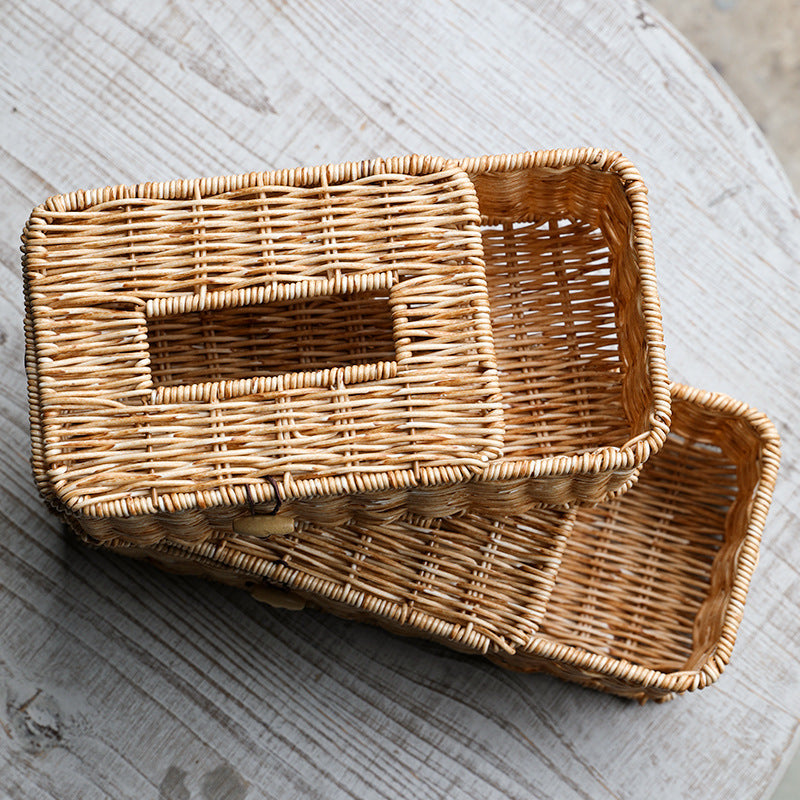 Handgemachte Rattan-Aufbewahrungsbox mit Deckel Brehn