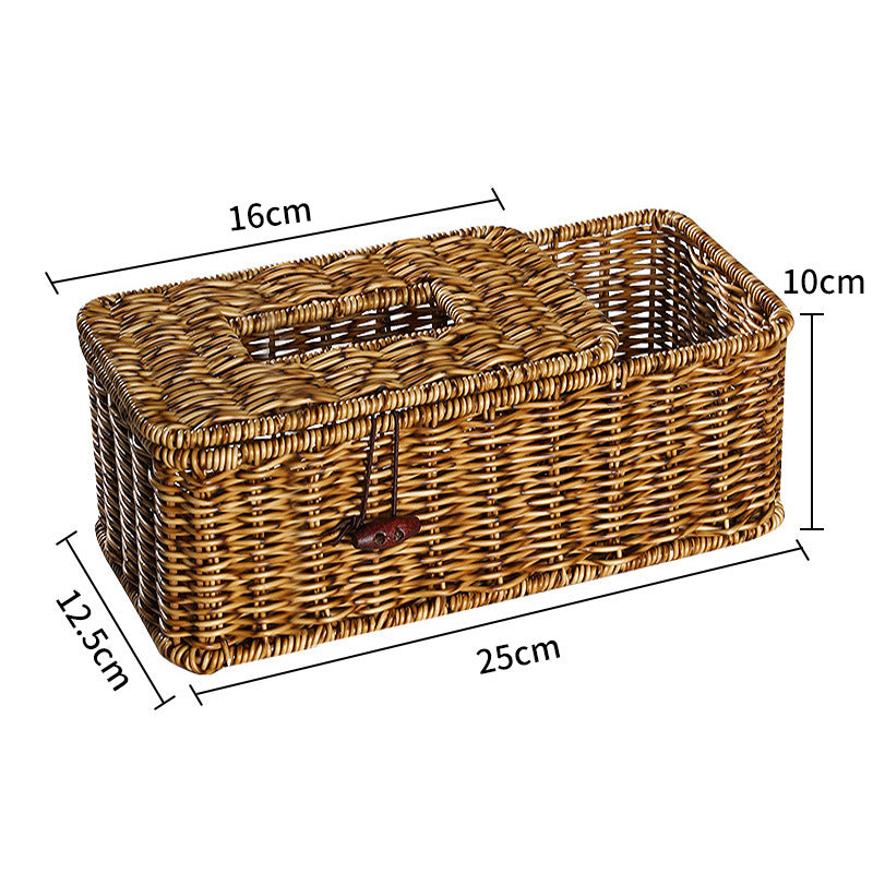 Handgemachte Rattan-Aufbewahrungsbox mit Deckel Brehn