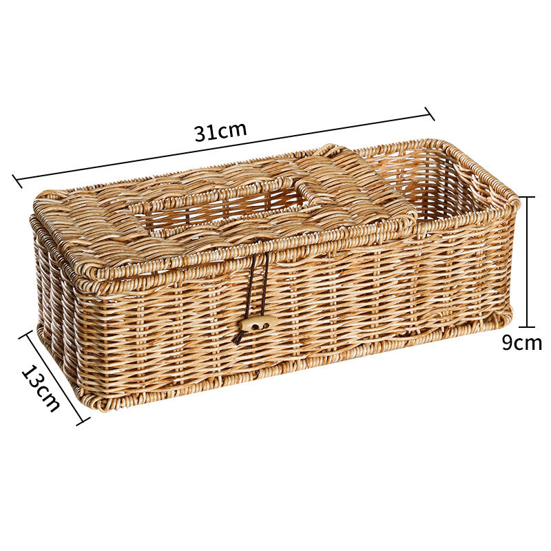 Handgemachte Rattan-Aufbewahrungsbox mit Deckel Brehn